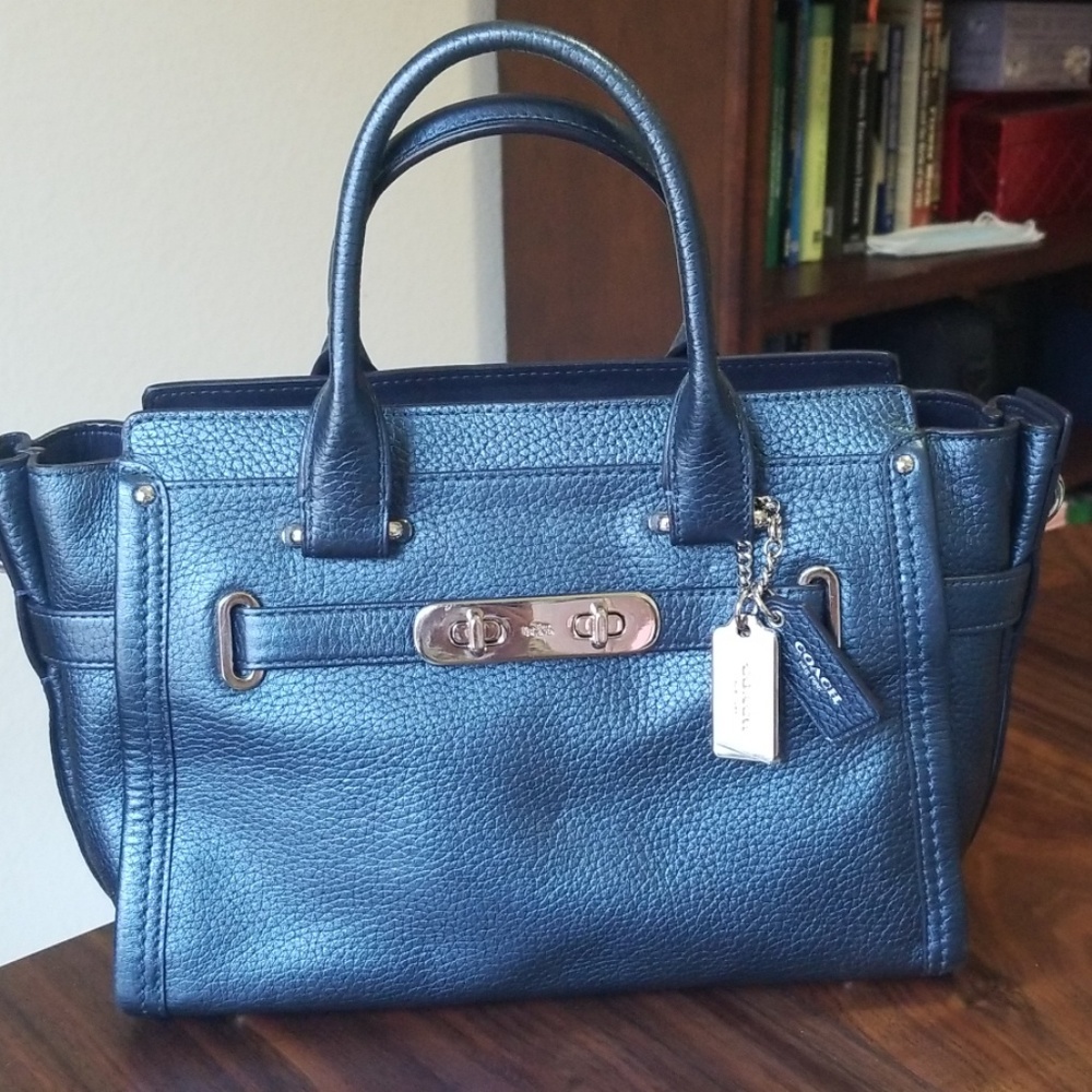Metallic Blue Coach Swagger